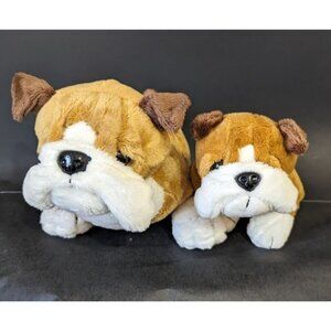 Ganz Webkinz Bulldog Bean Bag Plush Stuffed Animal Set Of 2 7"‎ Brown & White No